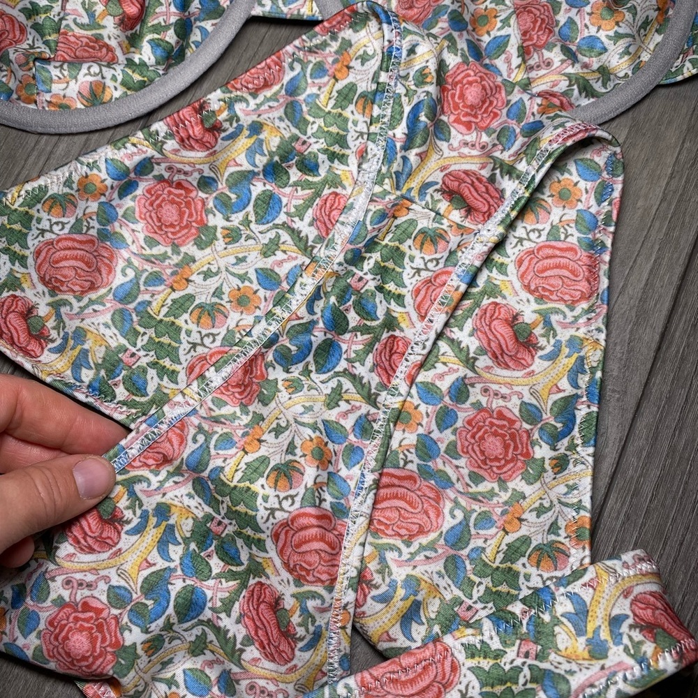 EUC Like New Ladybird Bikini Top (XXL) and Bottom (Large) Floral Ruffle Gingham - Picture 14 of 15